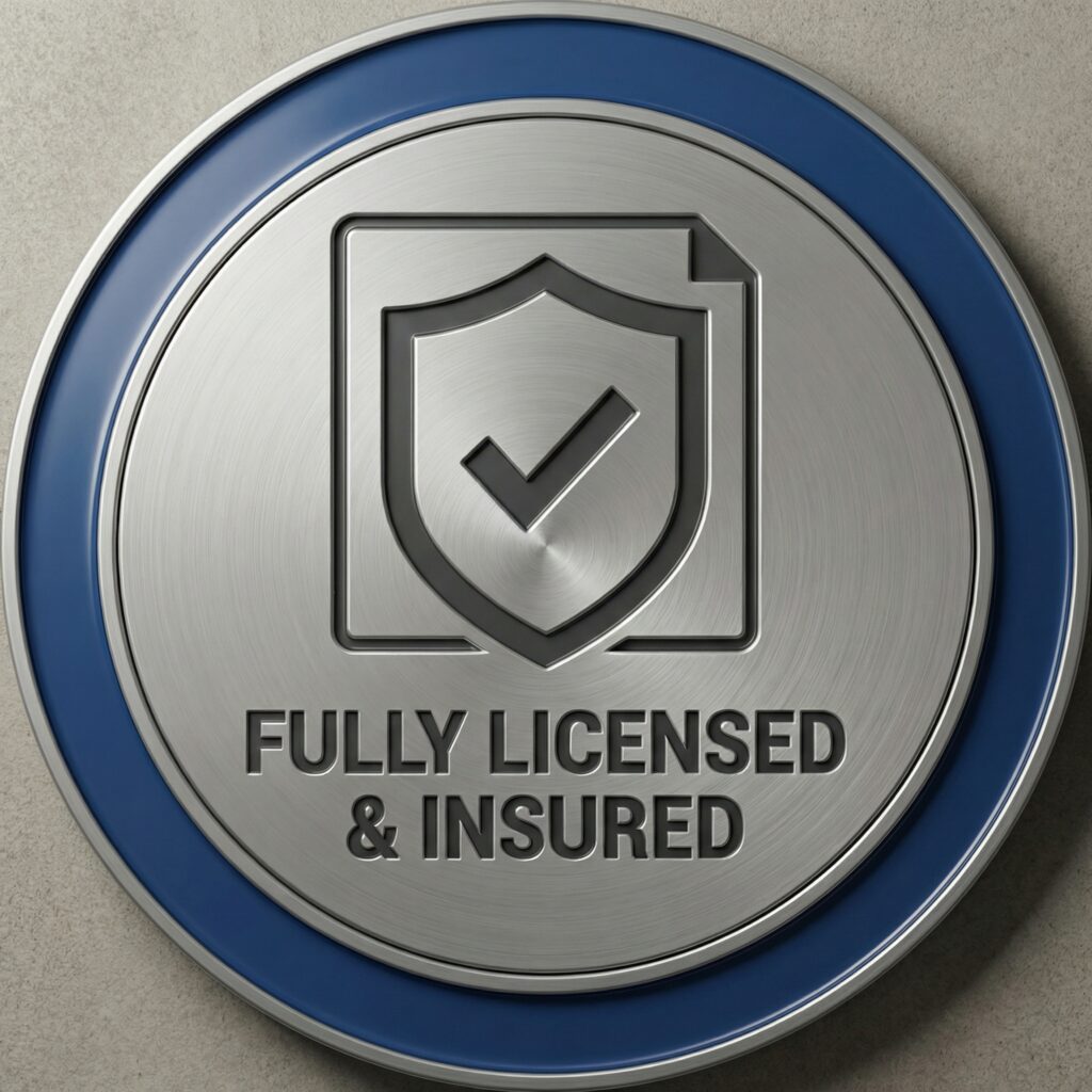 fully licensed and insured 3d badge