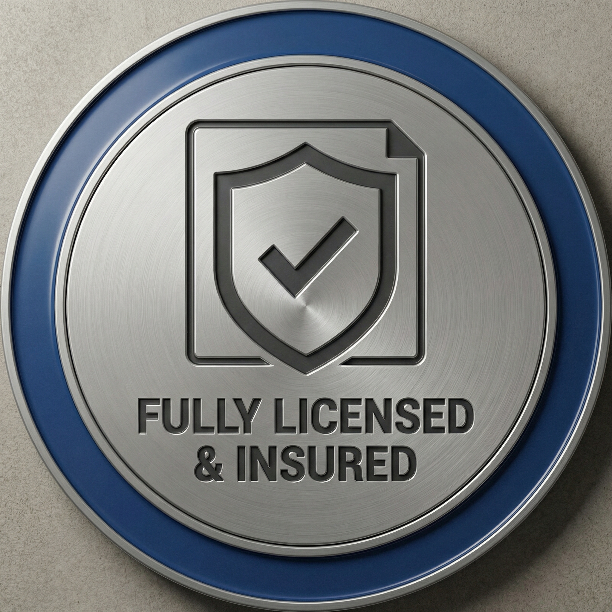 fully licensed and insured trust badge.